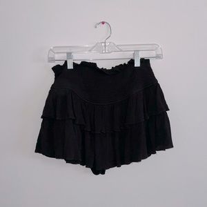 black ruffled skort